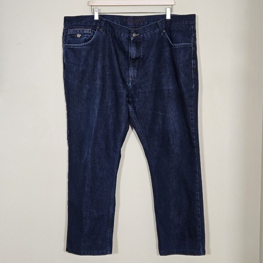 Canali Jeans Men 46x34/28 Indigo Straight Leg Italy Cotton Preppy Designer Boho